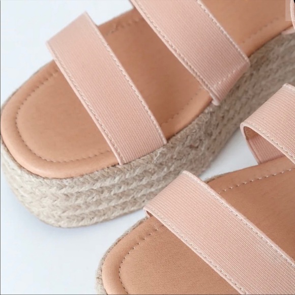 🔥HP🔥NWT LULU’S Rayney Nude Espadrille Sandals - Picture 5 of 7